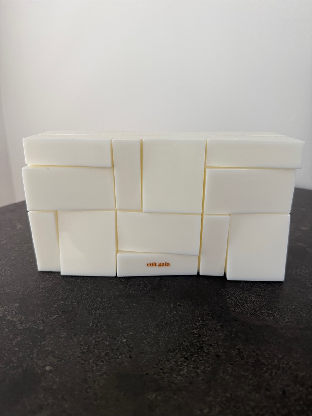 Cult Gaia Cream Puzzle Box Clutch